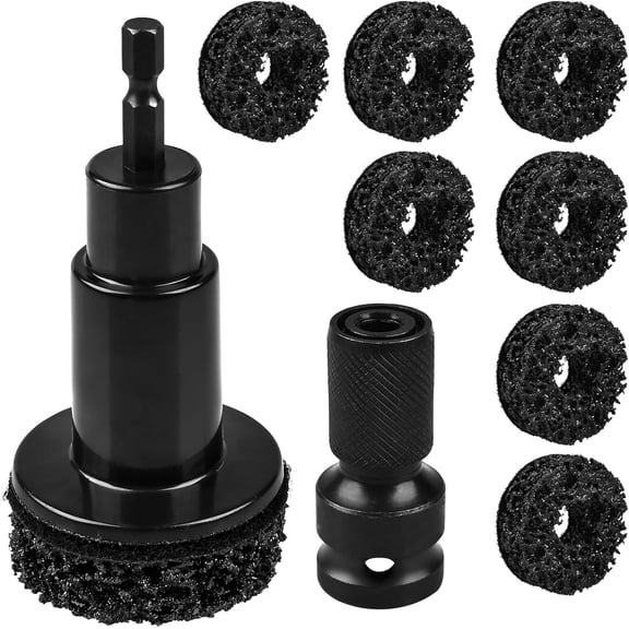 Wheel Hub Cleaning Tool Kit, Wheel Hub Resurfacing kit Includes 7 Pads, Fits Power Drill & 1/2" Impact Wrenches for Brake Rotor and Stud Maintenance