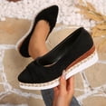 thumbnail image 2 of Negro Punta Tacones Del Dedo Del Pie para las Mujeres Tejidos Cuña Espadrilles, Zapatos Casuales Negros de las Mujeres Gruesa Suela Deslizamiento En, 2 of 9