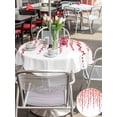 thumbnail image 5 of Outdoor Tablecloth with Umbrella Hole for Patio/Picnic/Party/Camping, Red Polka Dots Waterproof Table Cloth Round Cover Washable, Vintage Abstract Art Watercolor (Dia 60"), 5 of 8