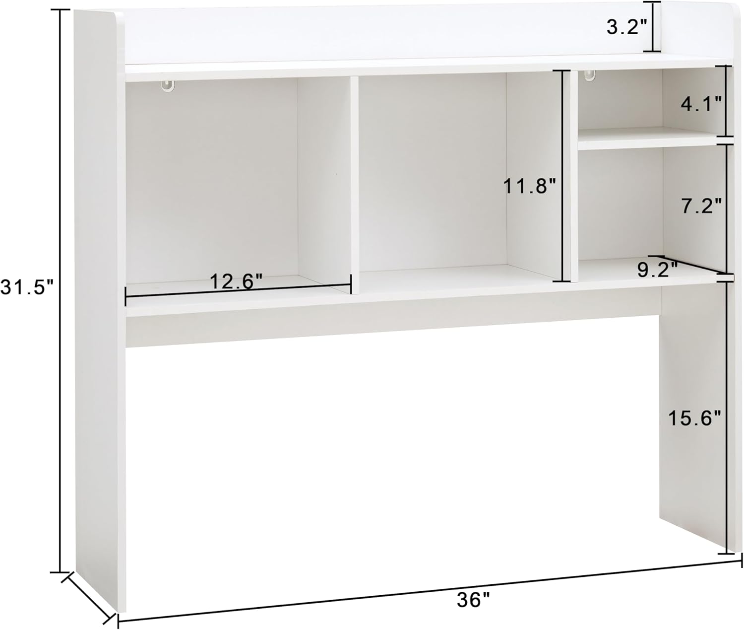Desktop Bookshelf, Wooden Desk Storage Hutch with 6 Shelves for Computer Desk, 3-Tier Desktop Display Organizer Rack for Office Home (Natural)