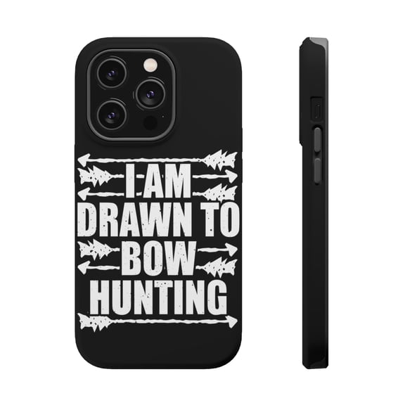 DistinctInk Tough Case for Apple iPhone 15 PRO (6.1" Screen), Compatible with MagSafe Charging - I Am Drawn to Bow Hunting