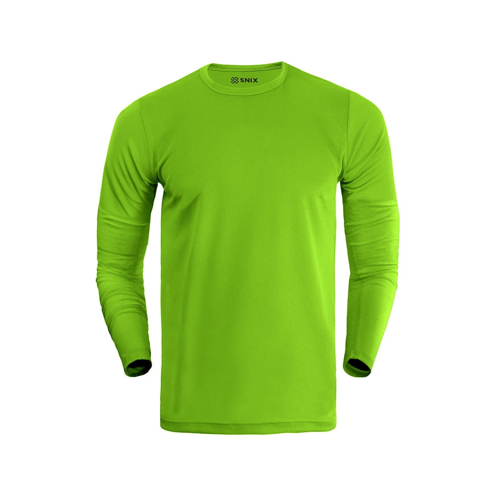 Polera Deportiva Dry Fit De Adulto Manga Larga Verde Fluor Talla S