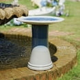 thumbnail image 3 of CQSXDA 17-Inch Tall Outdoor Bird Bath with Swirl Pattern, Glazed Ceramic Pedestal, for Garden Decor, Sapphire Blue,Sky Blue, 3 of 10