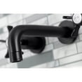 thumbnail image 4 of Kingston Brass KS8120NX Hamilton Double-Handle 3-Hole Wall Mount Bathroom Faucet in Matte Black, 4 of 8