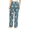thumbnail image 3 of Pajama Pants Women, Flamingo Christmas Hat Sweatpants Soft Sleep Lounge Pants, Casual PJ Bottoms Pants with Pockets, 3 of 5