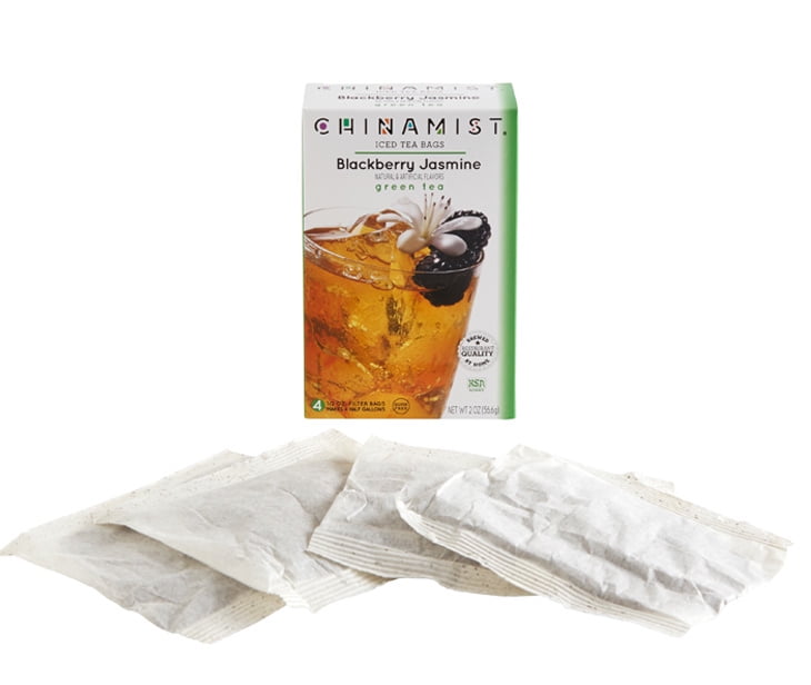 China Mist Naturally Flavored Blackberry Jasmine Iced Tea Bags, 4-Count Box, 2-Pack (Each Bag Yields 1/2 Gallon)