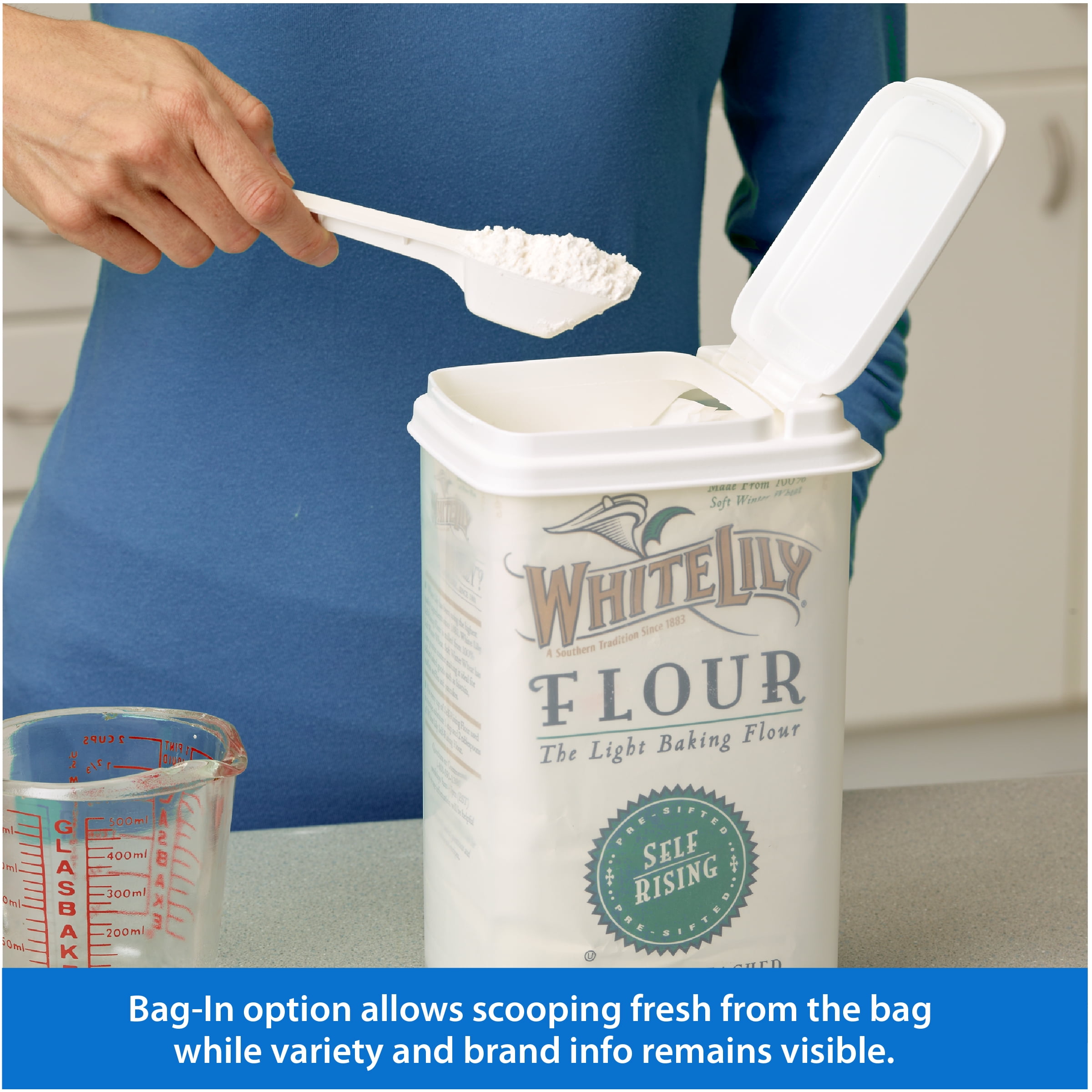 Buddeez 3.25 Quart Plastic Flour Containers with Scoops, Set of 2