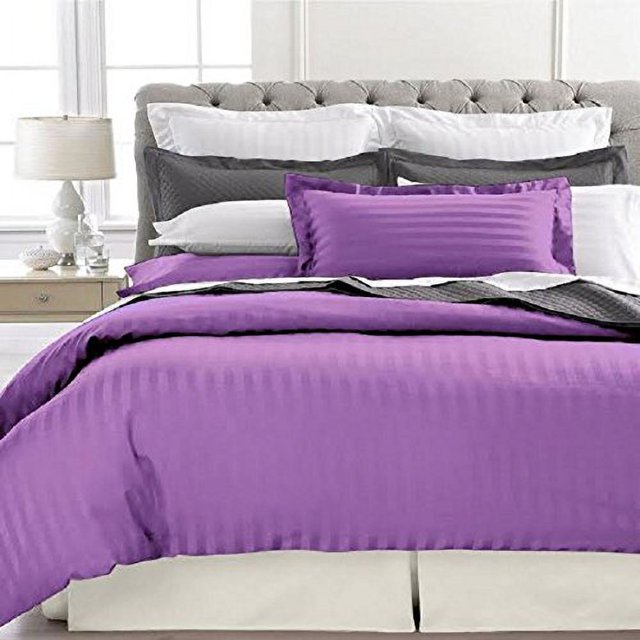 Ultra Soft 1800 Series 3 PC Striped Duvet Set (Full/Queen, Purple)