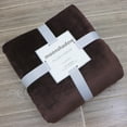 thumbnail image 4 of Floleo Flannel Fleece Throw Blanket Chocolate - Super Soft Plush Microfiber Solid Blanket For Couch, Bed, Chair, Sofa - Fuzzy Cozy Lightweight - 70.7*90.6In, 4 of 4