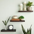 thumbnail image 2 of Set of 3 Dark Brown Wooden Floating Shelf for Nursery, Office, Bedrooms, Space Saving (15.7 x 5.5 x 1.5 In), 2 of 9