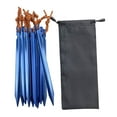 thumbnail image 2 of Colaxi Tent Stakes Ground Stakes Aluminum Alloy with Carry Pouch Heavy Duty Metal Stakes for Ground Tarp Pegs for Backpacking Hiking 12 Pieces Blue, 2 of 9