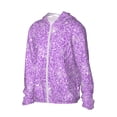 thumbnail image 2 of Rocae Lilac Glittering Print Breathable Sun Protection Hoodie Quick-Dry Lightweight Long Sleeve Hoodie Unisex Running Sports Shirt Small, 2 of 9
