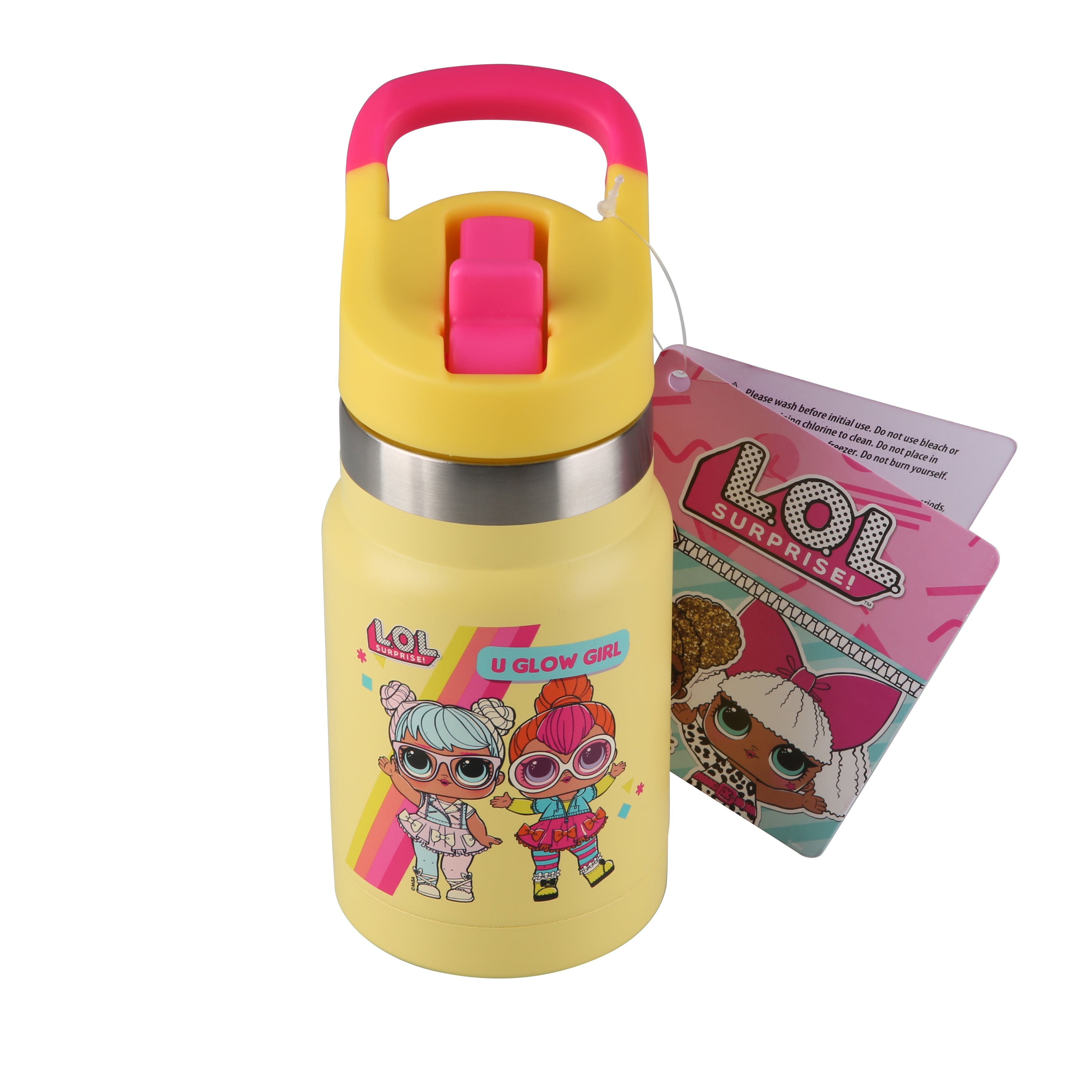 Ozark Trail 12 oz Double Wall Vacuum Sealed Stainless Steel Kids Water Bottle, LOL Surprise!