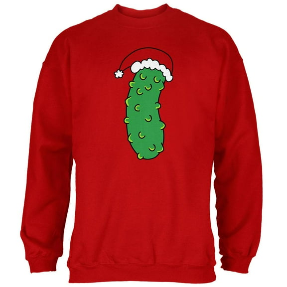 Christmas Pickle Mens Sweatshirt Red X-LG