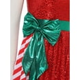 thumbnail image 4 of Aislor Womens Christmas Santa Claus Candy Cane Stripe Sequins Dance Dress with Hat Set Party Red S, 4 of 7