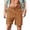 316#Khaki, variant on Mens Linen Shorts Casual Elastic Waist Drawstring 7 inch Inseam Shorts Stretch Summer Beach Wear Lightweight Khaki 2XL