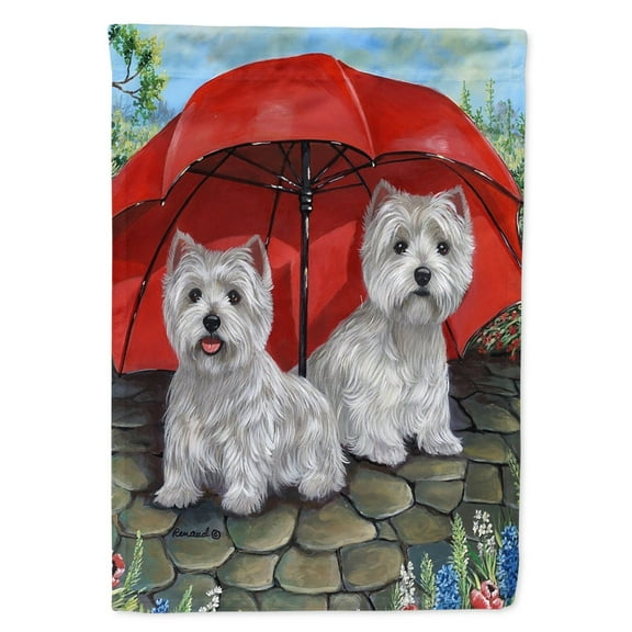 Westie April Showers Flag Canvas House Size