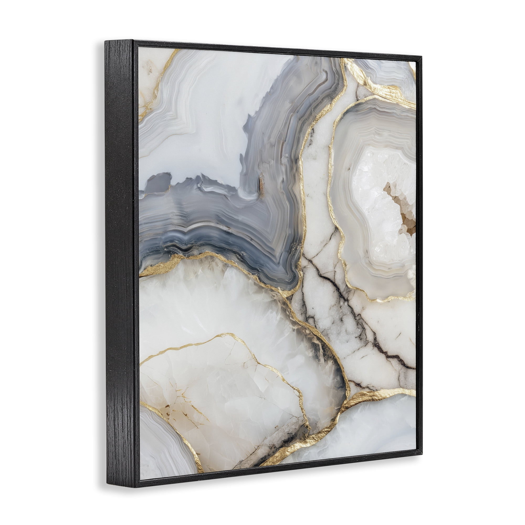 Stupell Industries Crystal Geode with Gold Black Framed Giclee Art, design by Svetlana Aleynikova
