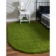 thumbnail image 2 of Unique Loom 3151415 8 x 10 ft. Solid Shag Oval Rug, Grass Green, 2 of 2
