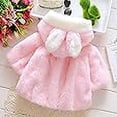 thumbnail image 2 of Girls Winter Warm Ear Hooded Faux Fur Fleece Jacket Coats, 2 of 3