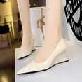 thumbnail image 5 of Nuevos zapatos de tacón alto y medio con punta de piel lacada para mujer, de moda, para banquetes, con boca poco profunda, 5 of 5