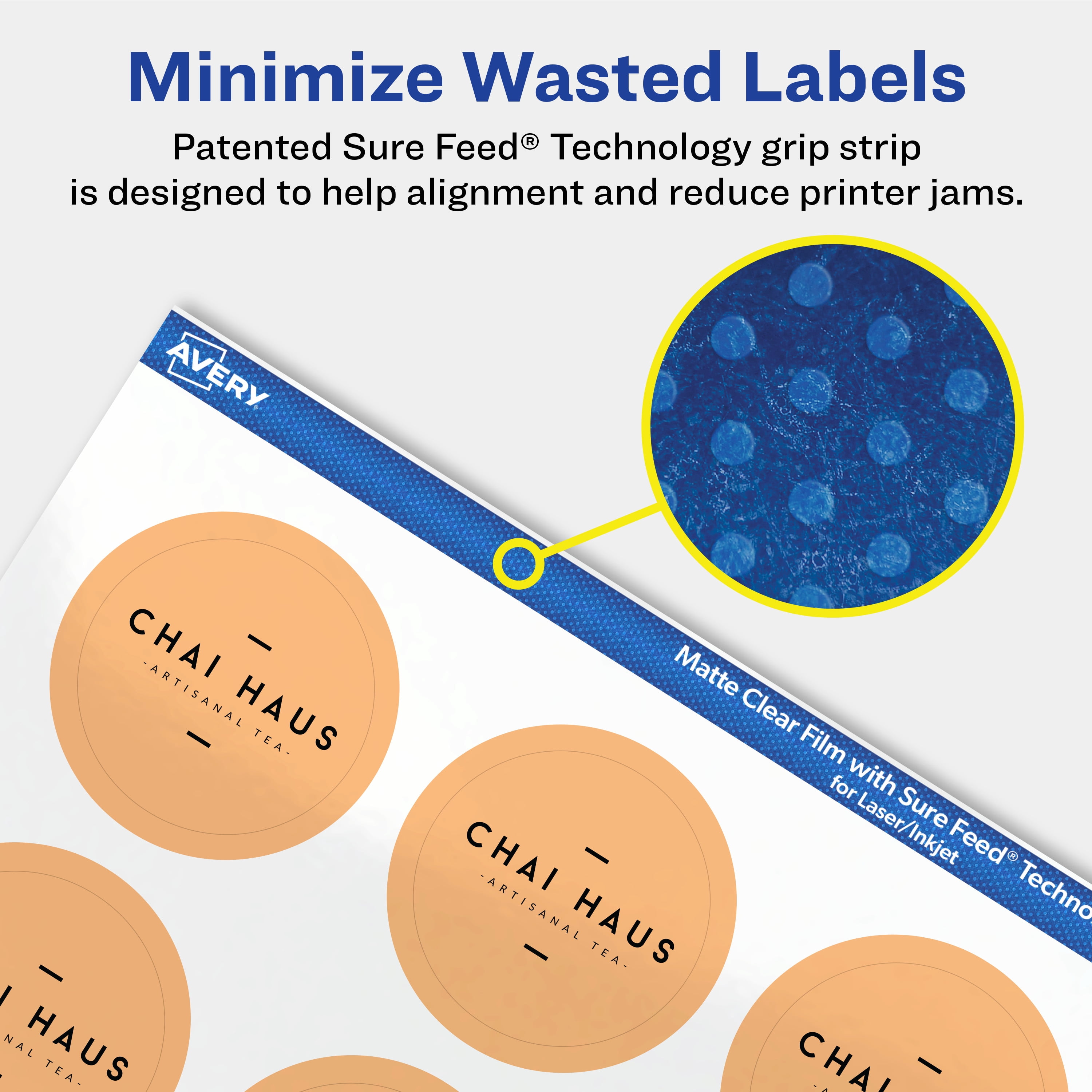 Avery Matte Clear Round Labels, 1-1/2" Diameter, 500 Total