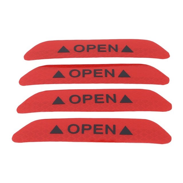 Riwesomey 4 Uds. De cinta reflectante de seguridad para puerta de coche, pegatinas de señal abierta, calcomanías de alerta, marca de Herramientas de reparación de automóviles Rojo
