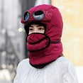 thumbnail image 4 of Winter Thermal Trapper Hat with Glasses, Winter Cycling Windproof Ski Mask Cap, 4 of 11