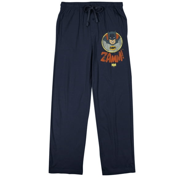 Batman 66 TV Show Main Hero Classic Art Men's Navy Sleep Pajama Pants