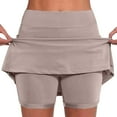 thumbnail image 2 of KIHOUT Summer Shorts Skirts for Women Solid Color Mid-waist Sports Skirts Swimsuit Bottom, Size S-4XL, 2 of 6