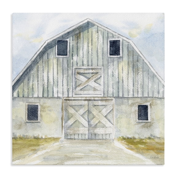 Stupell Industries French Country Blue Gray Barn Canvas Art, 17 x 17, by Patti Bishop