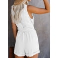 thumbnail image 2 of Womens Halter Neck Sleeveless Floral Print & Solid Rompers Jumpsuits, 2 of 3