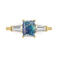 thumbnail image 2 of 1.5 ct Emerald Cut Blue Moissanite Three-Stone Engagement Ring for Women in 14K Yellow Gold, 2 of 2