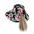 thumbnail image 3 of C.C Women's 100% Cotton Crushable Bucket Ponytail Messy Bun Sun Hat Reversible, 3 of 3