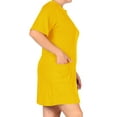 thumbnail image 2 of Women's Plus Size Casual Relaxed Fit Short Sleeves Front Pockets Solid T-Shirt Dress, 2 of 4