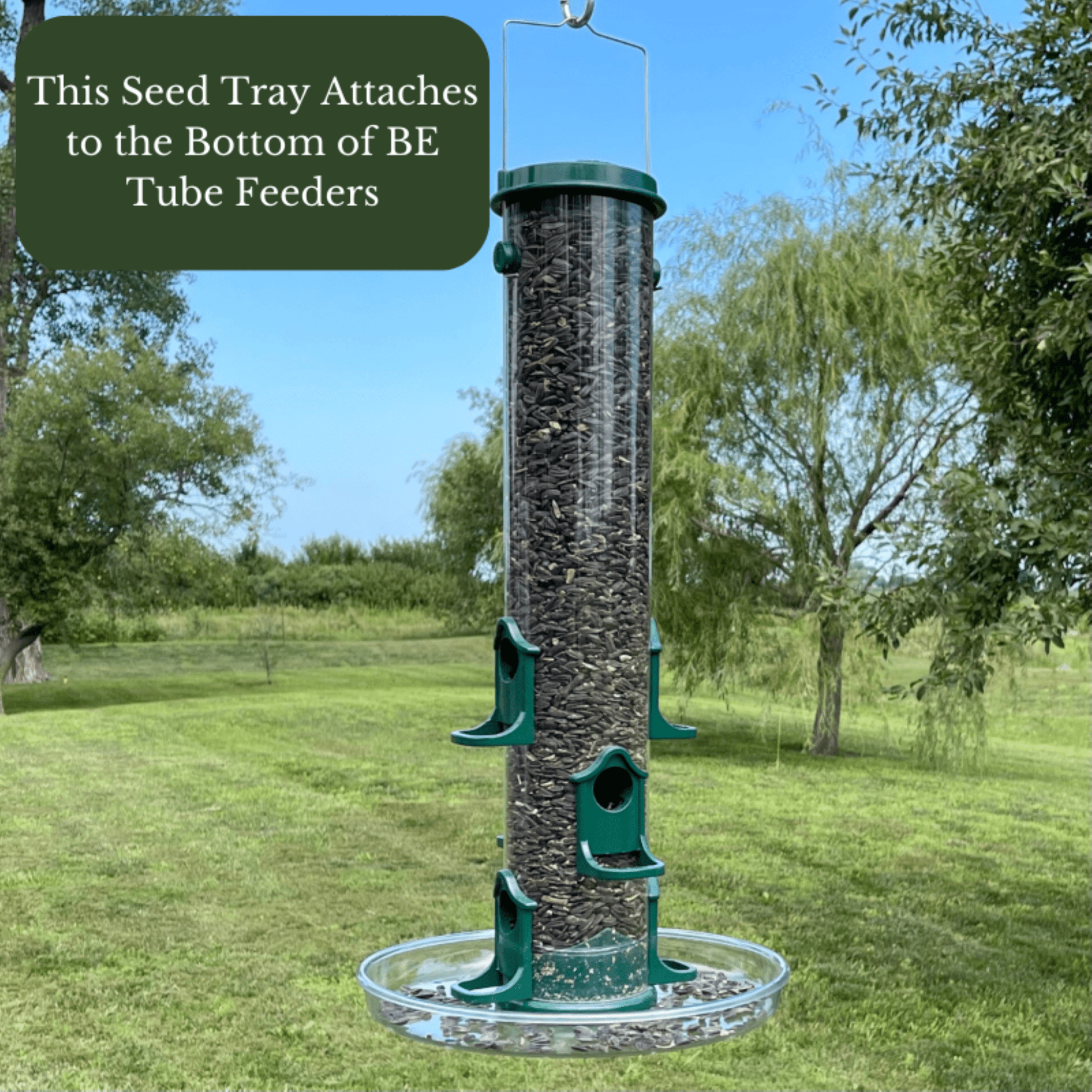Backyard Essentials Bird Seed Tray, Compatible with BE Tube Feeders, Plastic