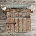 thumbnail image 3 of Ambesonne Rustic Quilted Bedspread Set 3 Pcs, Timber Door Log House, King Size, Brown, 3 of 3