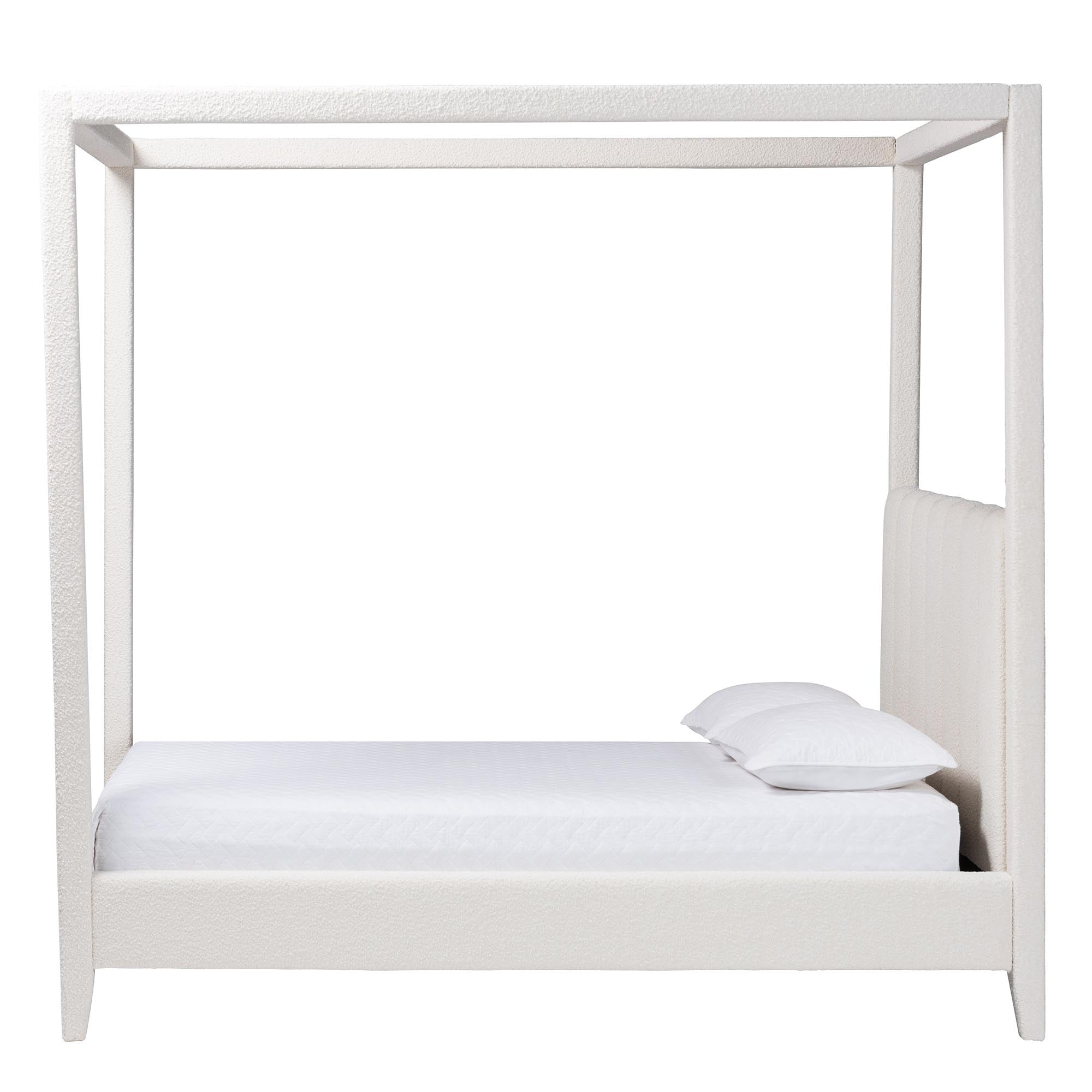 Baxton Studio Aerona Modern Canopy Bed, Queen, Cream