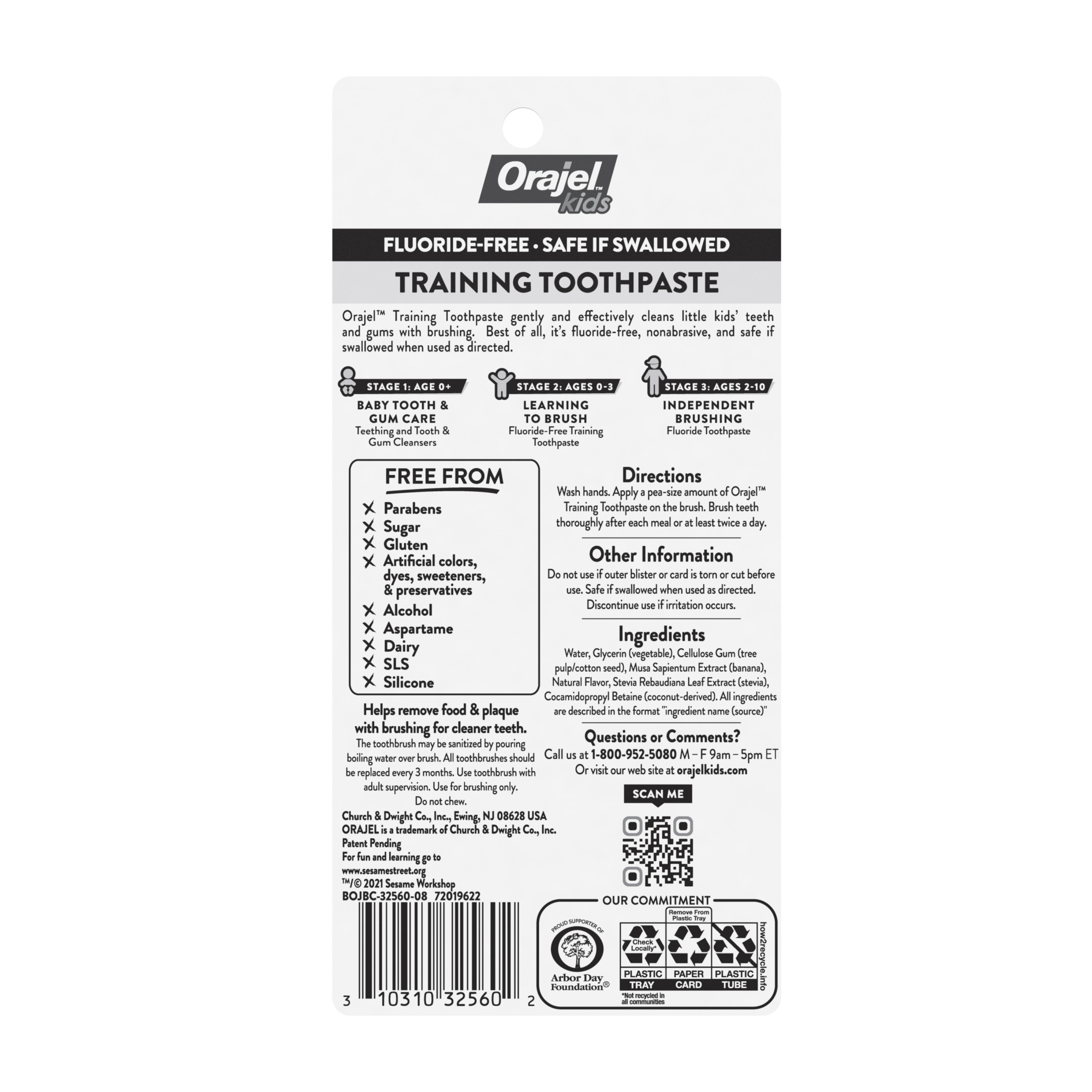 Orajel Kids Elmo Training Toothpaste Fluoride-Free, 1 Toothbrush, 1 Toothpaste 1oz; #1 Pediatrician Recommended Fluoride-Free Toothpaste*