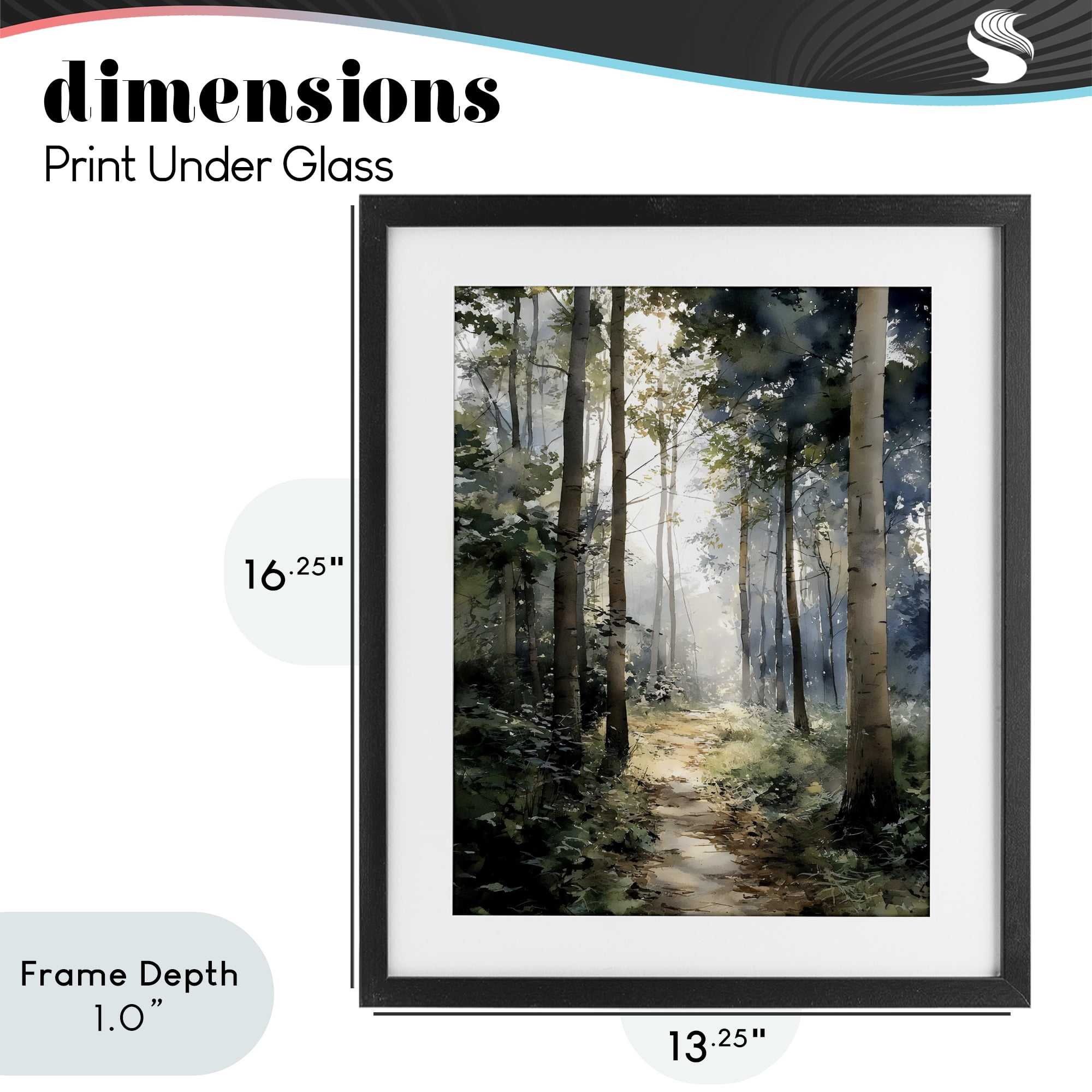 Stupell Industries Forest Path in Morning Black Framed Print Under Glass, design by Franklyn Gregory