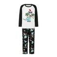 thumbnail image 2 of Elippeo Christmas Family Pajamas Matching Set Contrast Color Long Sleeve Tops and Dinosaur Print Pants Sleepwear, 2 of 10