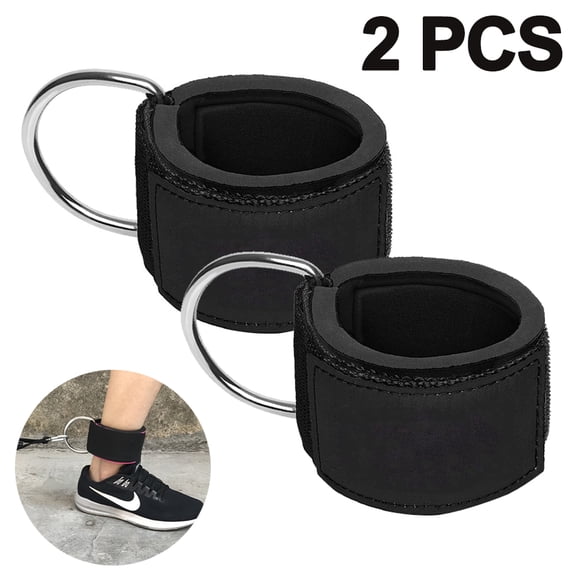 Foot Straps (Heavily Padded) – For Fitness Training At The Cable Pull – Ankle Straps For Men And Women. - Black