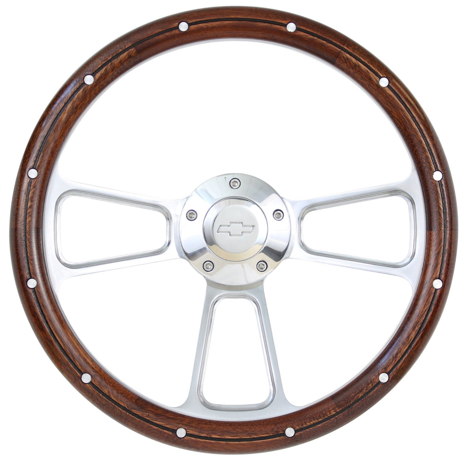 1960 1969 Chevy C10 PickUp Truck Real Wood & Billet Steering Wheel