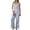Sky Blue, variant on 2 Piece Women's Striped Cami Pajamas Set Summer Petite Peplum Cami and Capri Pants Loungewear Comfy Square Neck Lounge Sets Pink