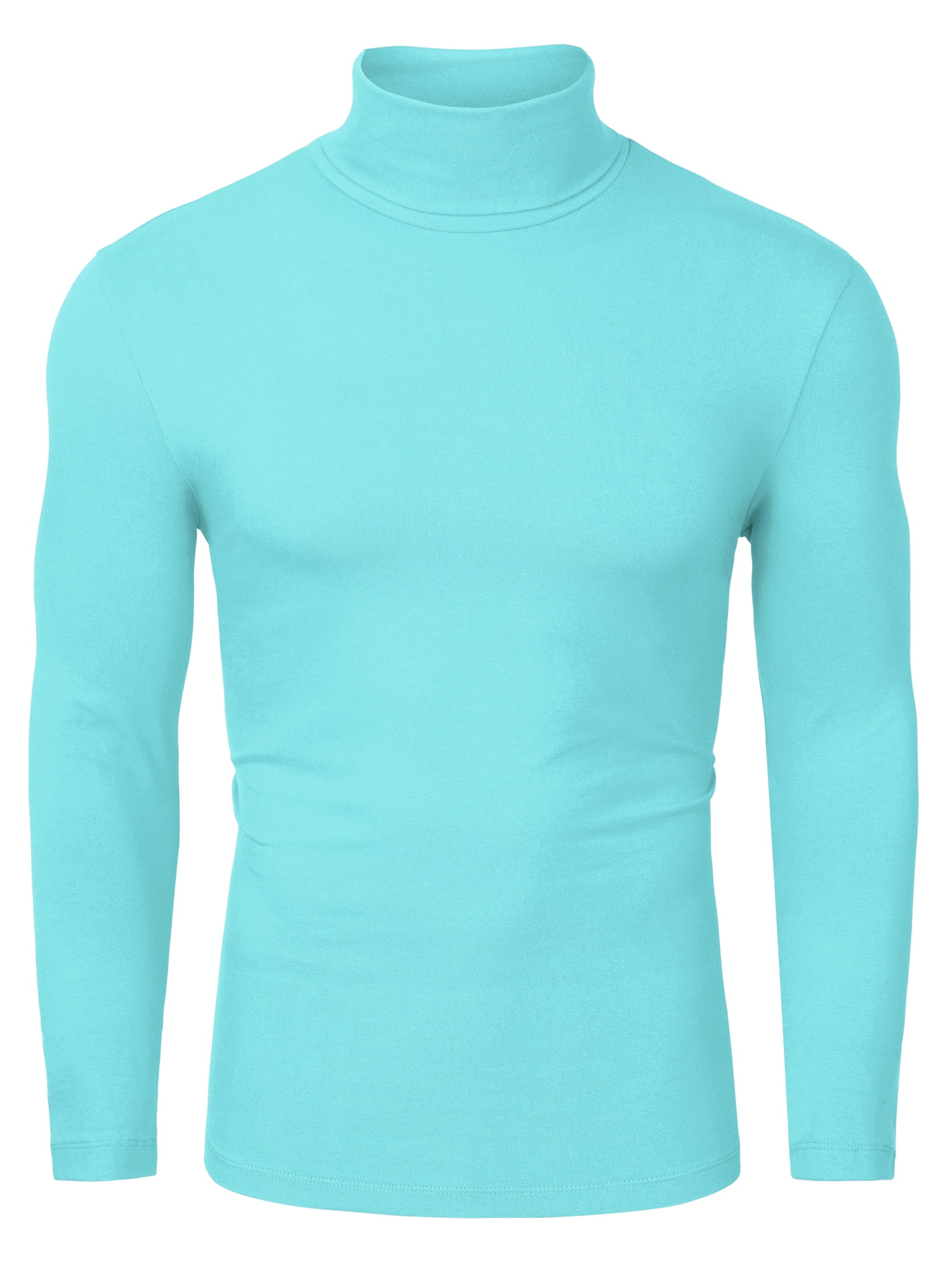 Unique Bargains Men's Pullover Lightweight Long Sleeve Top Turtleneck T-Shirt 50 Mint
