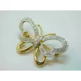 thumbnail image 2 of 1Ct Round Simulated Diamond Women's Butterfly Shape Brooch Pin 14k Yellow Gold Plated 925 Sterling Silver, 2 of 5
