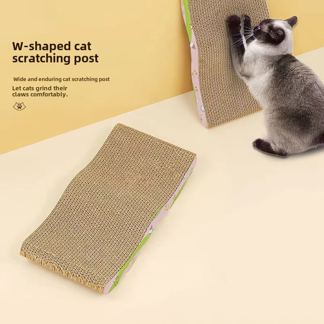 Tablero para rascar gatos en forma de S de papel corrugado con forma de garra de molienda engrosada, resistente al desgaste, tablero para rascar gatos en forma de S, suministros para gatos