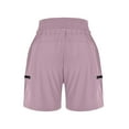 thumbnail image 3 of Bloomae Women's Hiking Cargo Shorts with Zipper Pockets Drawstring Elastic Soft High Waisted Quick Dry 7 Inch Long Shorts for Women Golf Athletic Purple M, 3 of 8