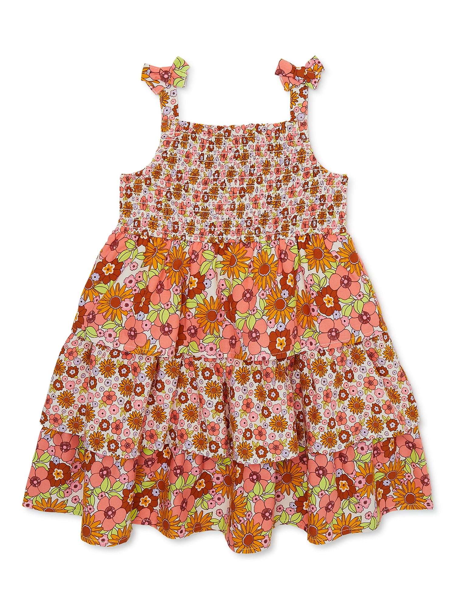 Wonder Nation Baby and Toddler Girls Sleeveless Smocked Dress, Sizes 12M-5T