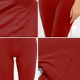 thumbnail image 2 of Fanxing Womens Leggings Butt Lifting Yoga Pants with Tummy Control Solid Color Legging Pant Stretch Compression Pants Slimming Tights Cyber & Week Deals Red,S, 2 of 4